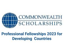 Commonwealth Professional Fellowships 2023 for Developing Countries